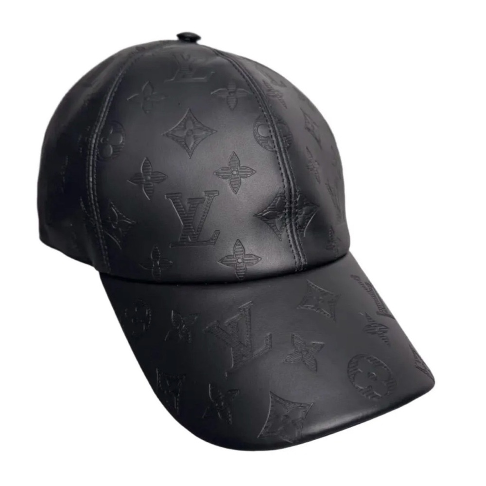 Louis Vuitton Black Embossed Monogram Baseball Cap
